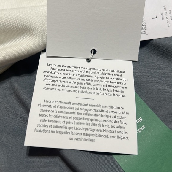 NWT Unisex Lacoste Minecraft white hoodie - Picture 9 of 12